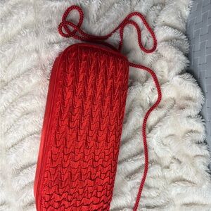 La Regale Red Textured Clutch